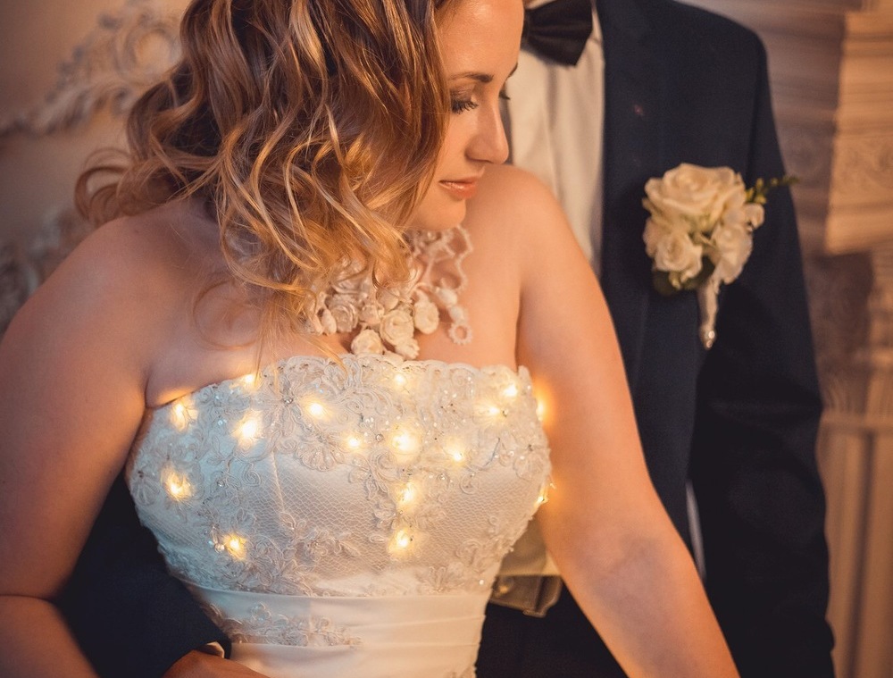 Светодиодное свадебное платье